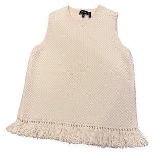 Theory Knit Top with Fringe, Size M